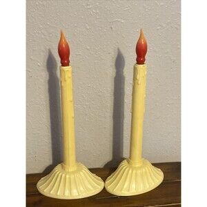 2 Vintage NOMA Electric Window Candle Flame Light Christmas